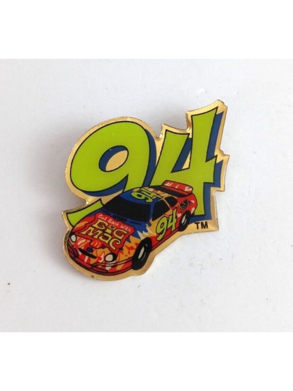 Vintage Got Back With Big Mack #94 Race Car McDonald's Employee Lapel Hat Pin